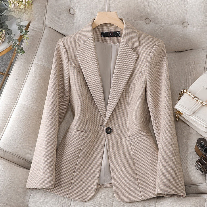 Blazer pied-de-poule estructurado mujer