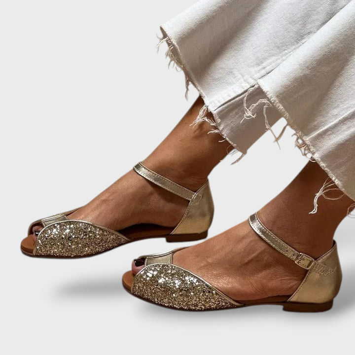 Sandalias Tacón Bajo Tiras Cruzadas Mujer