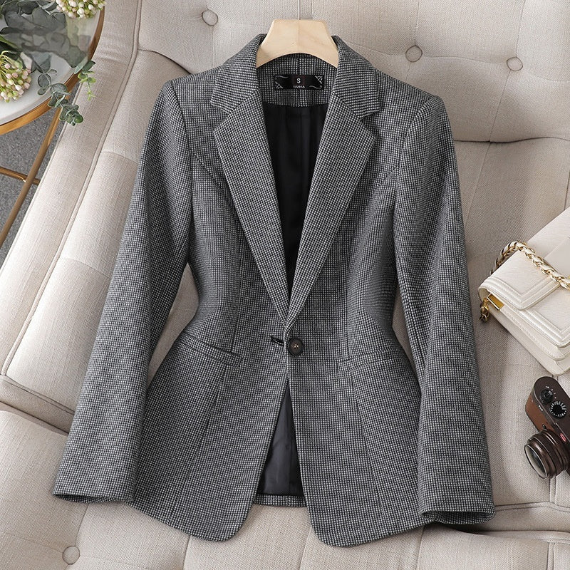 Blazer pied-de-poule estructurado mujer