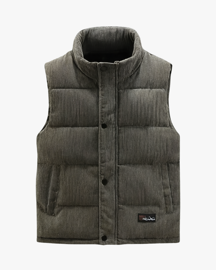 Chaleco acolchado de pana masculino