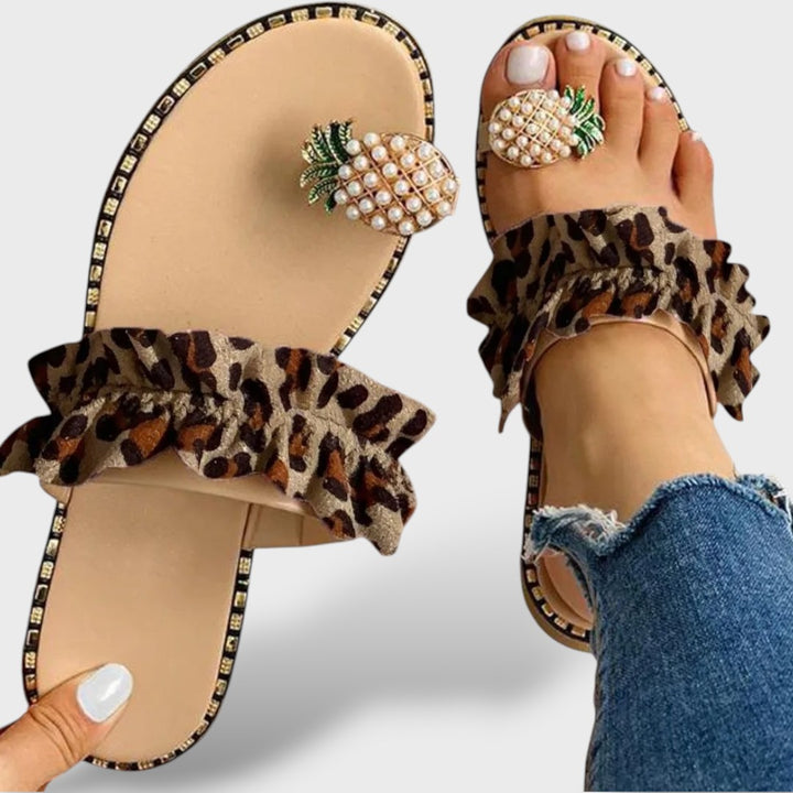 Sandalias Planas Boho Perlas Verano
