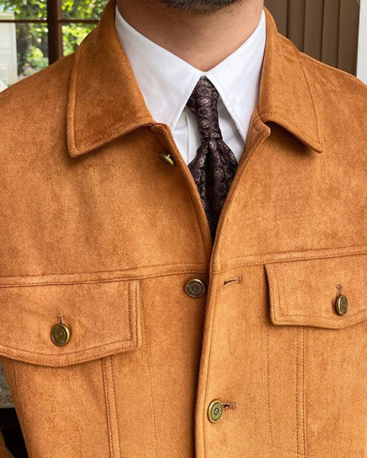 Chaqueta de ante masculina elegante
