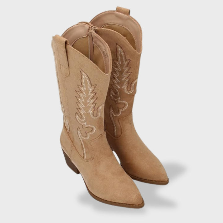 Sofía™ | Botas cowboy de mujer con bordado y tacón bajo
