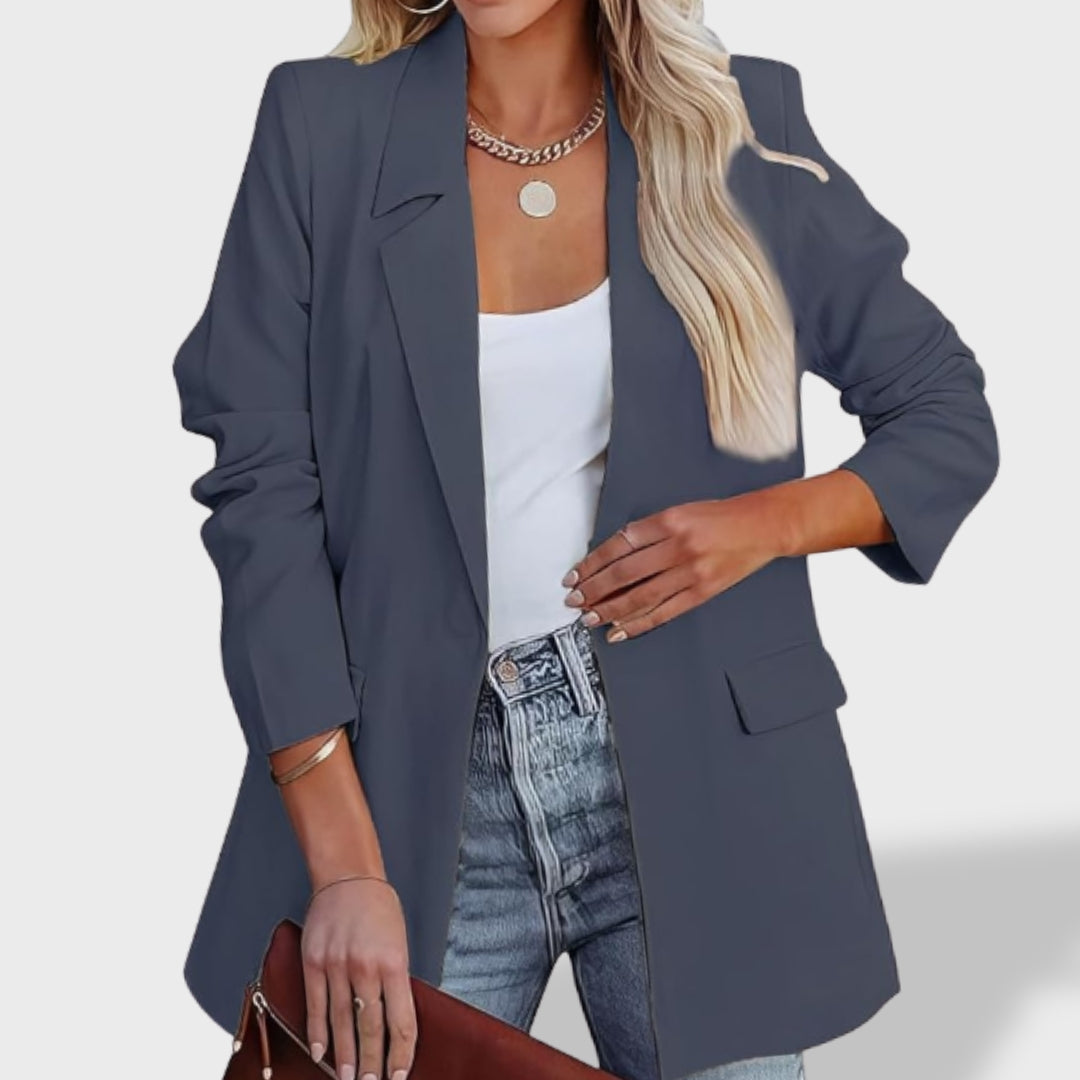 Sofía™ | Blazer elegante de mujer con abertura frontal y cuello de solapa.