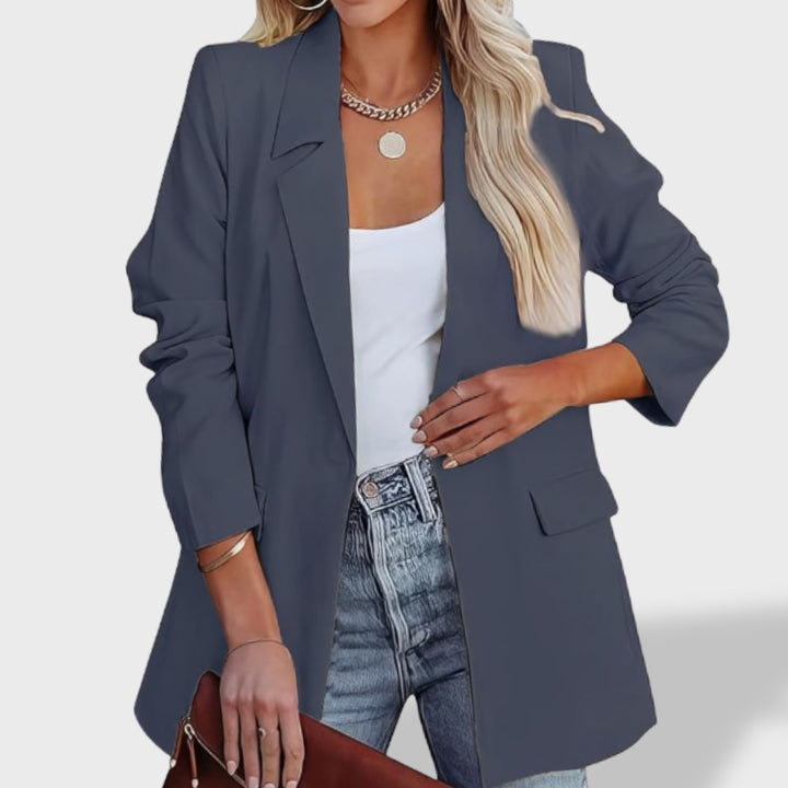 Sofía™ | Blazer elegante de mujer con abertura frontal y cuello de solapa.