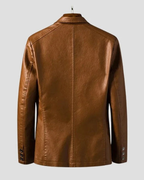 Blazer de piel vegana elegante