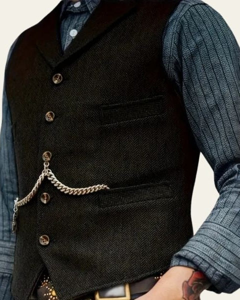 Chaleco de tweed clásico masculino