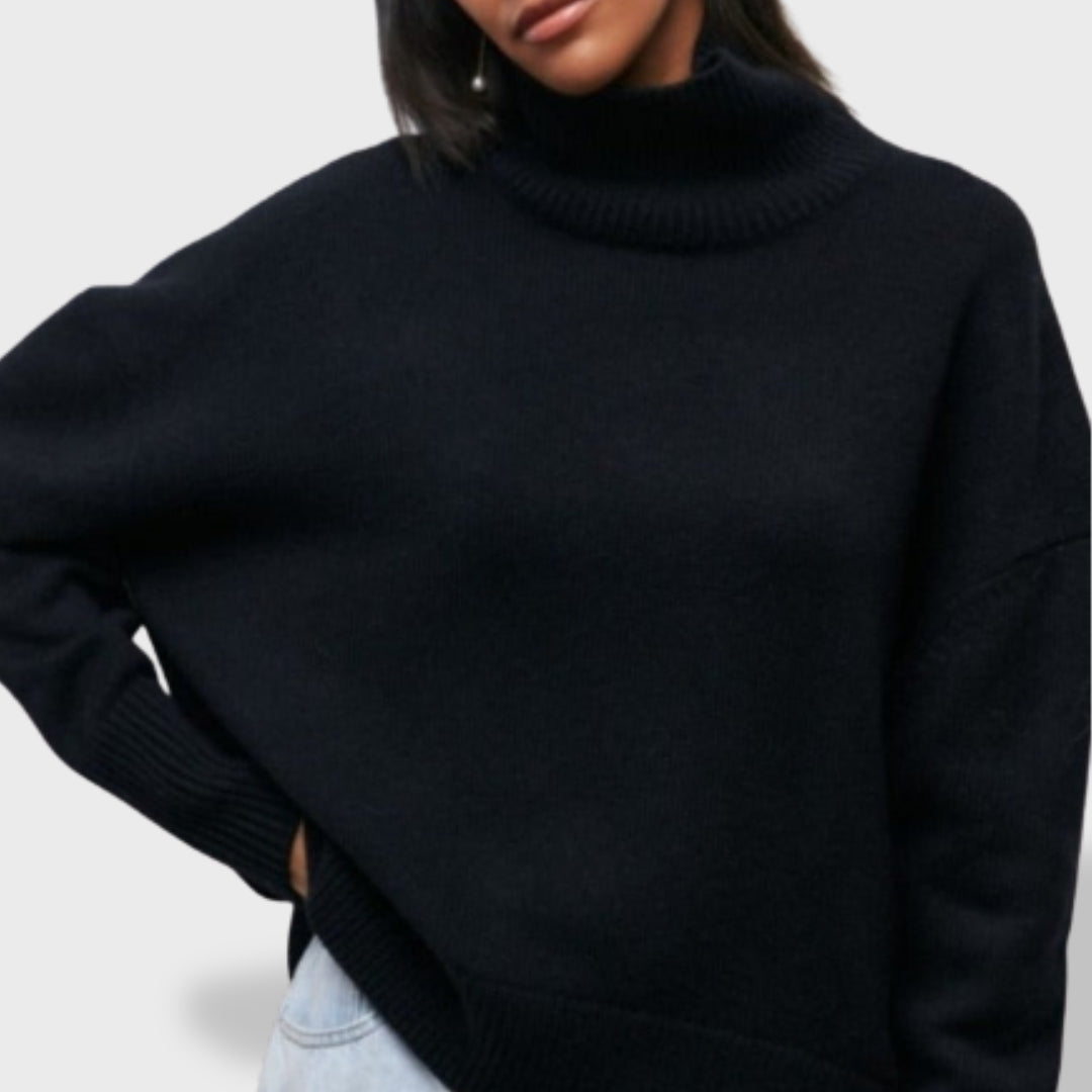 Isabel™ | Jersey básico de cuello cisne para mujer, suave y versátil.