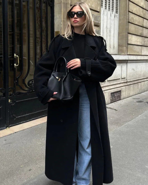 Abrigo de Lana Oversize Elegante