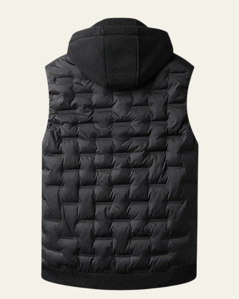 Chaleco acolchado con capucha masculino