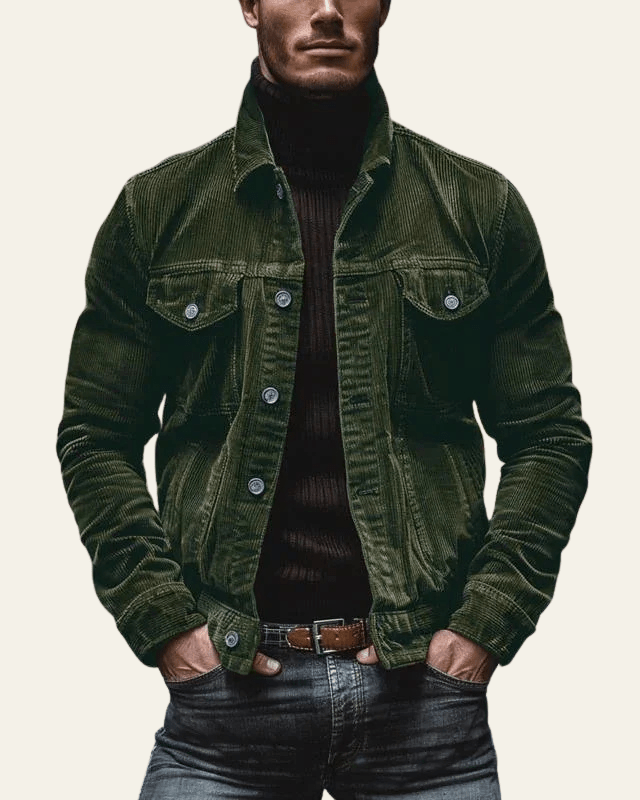 Chaqueta de pana masculina versátil