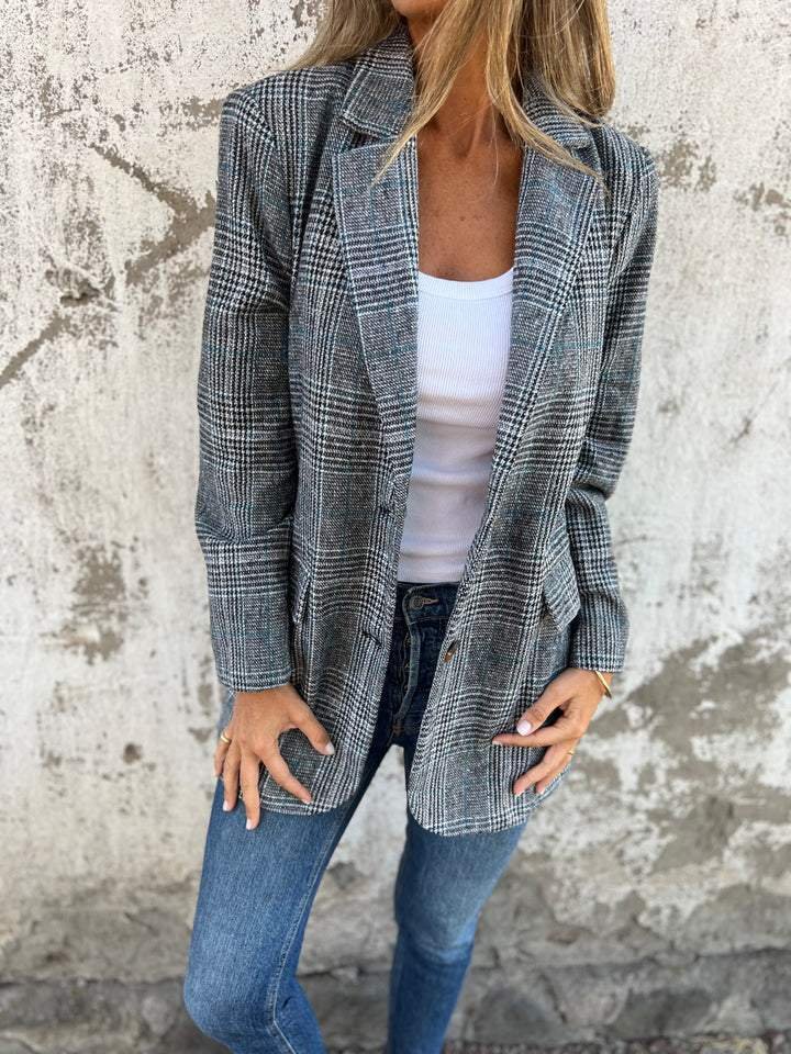Blazer de Cuadros Corte Clásico