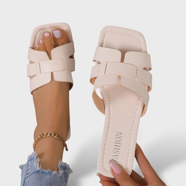 Sandalias Planas Tira H Piel Minimalista Mujer