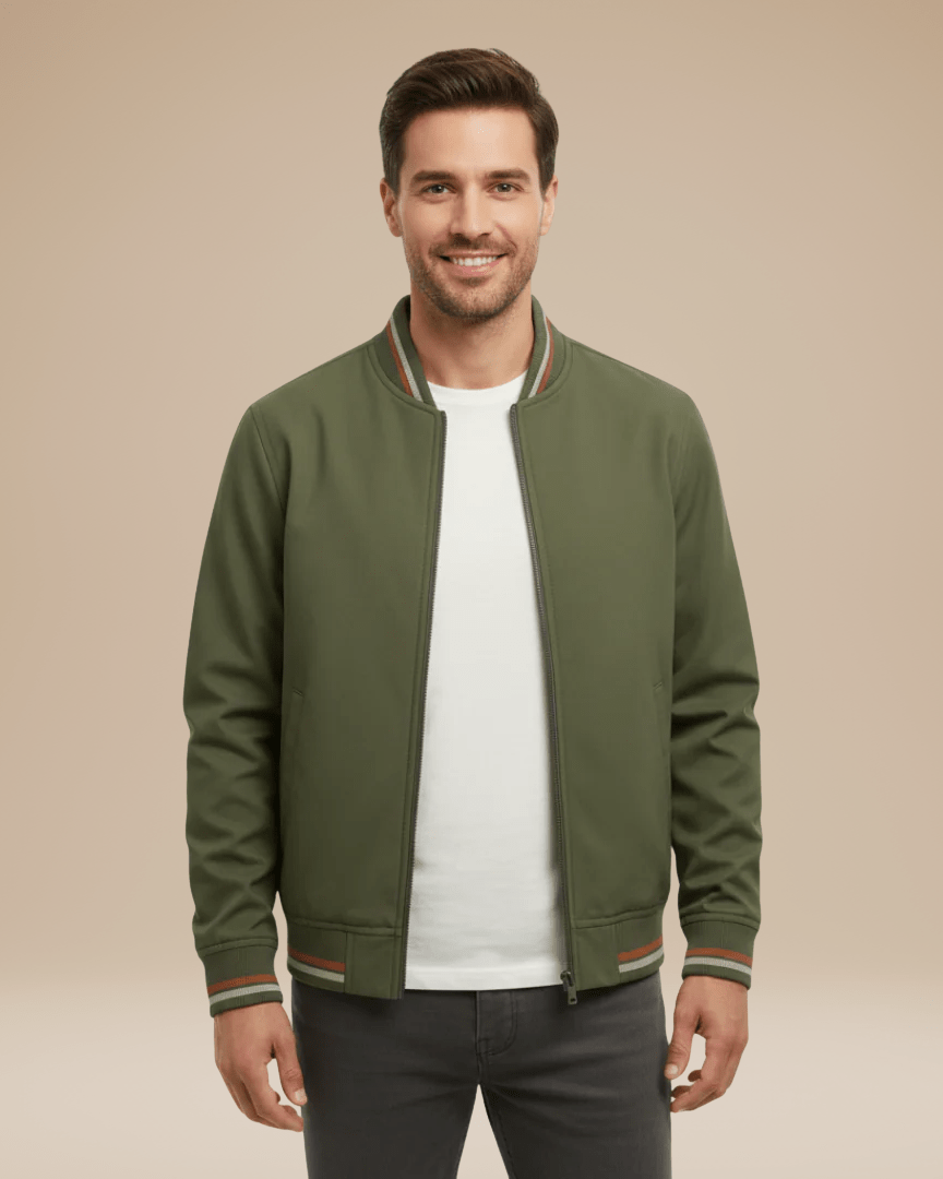 Cazadora bomber urbana con ribetes