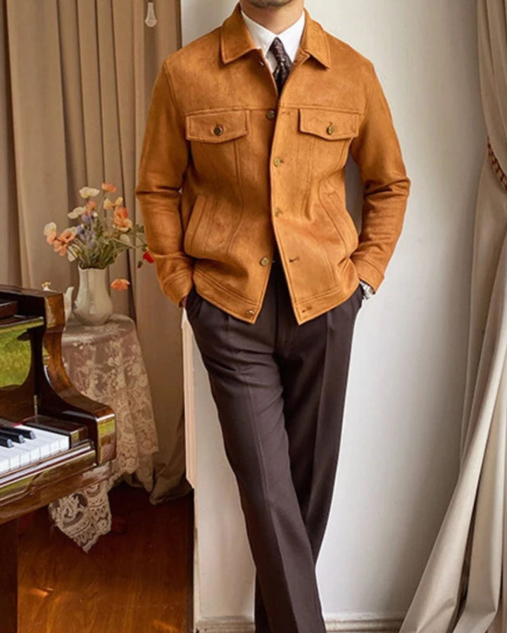 Chaqueta de ante masculina elegante