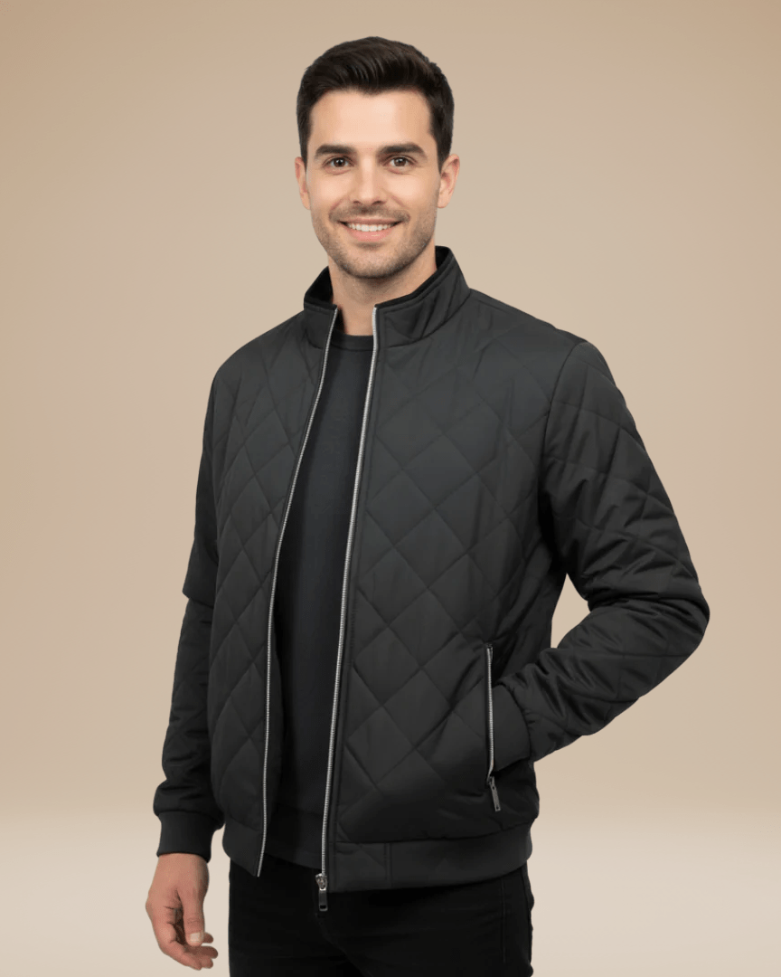Chaqueta acolchada de rombos hombre