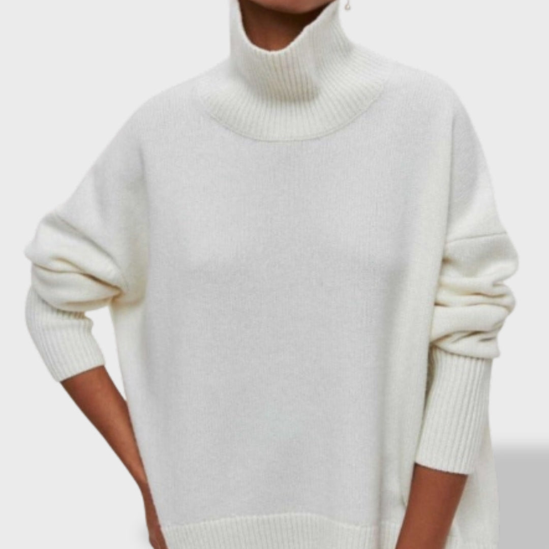Isabel™ | Jersey básico de cuello cisne para mujer, suave y versátil.