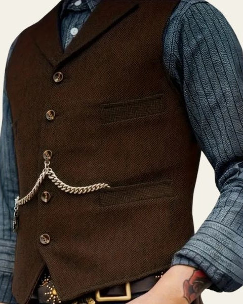 Chaleco de tweed clásico masculino