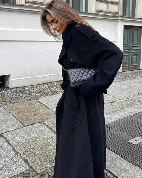 Abrigo de Lana Oversize Elegante