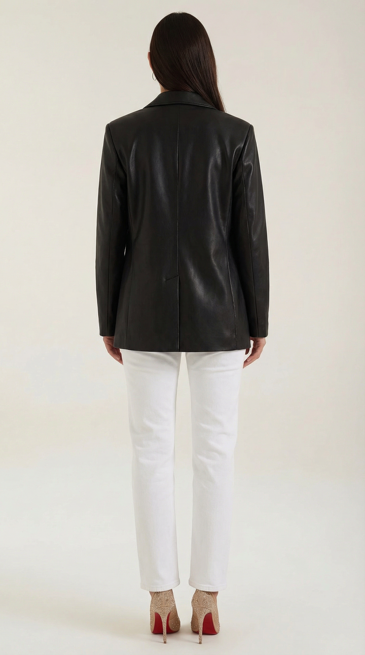 Blazer de Ecopiel Corte Estructurado