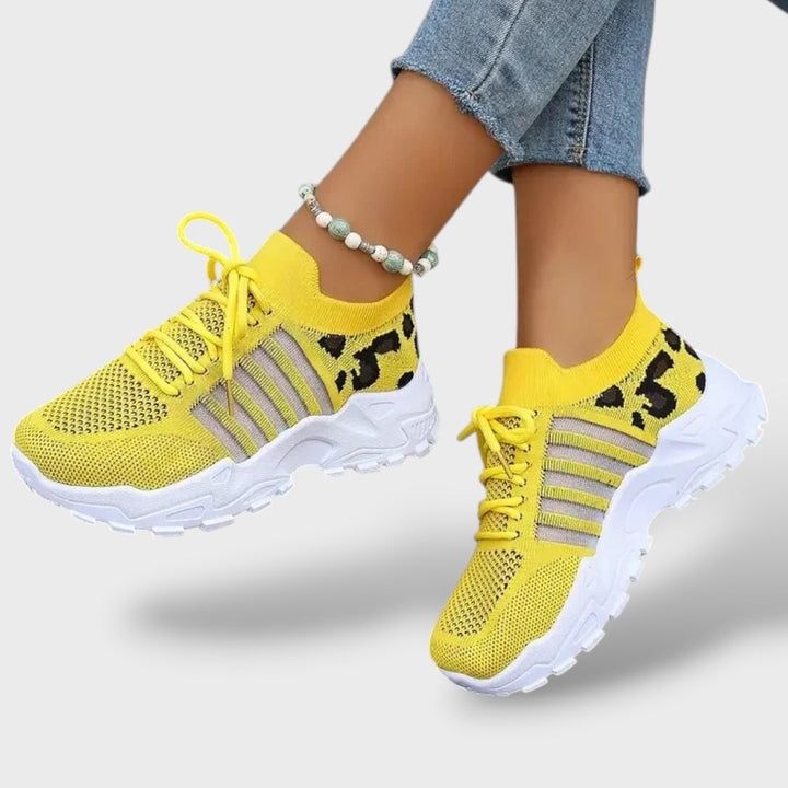 Zapatillas Ortopédicas Knit Leopardo Suela Chunky