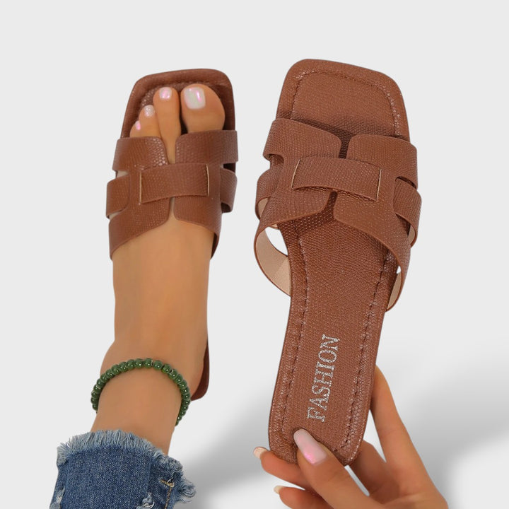 Sandalias Planas Tira H Piel Minimalista Mujer