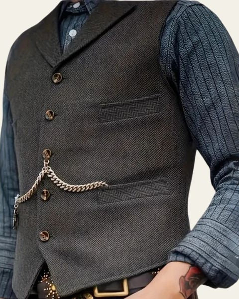 Chaleco de tweed clásico masculino