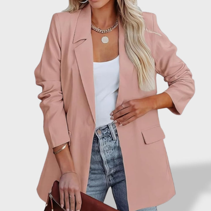 Sofía™ | Blazer elegante de mujer con abertura frontal y cuello de solapa.