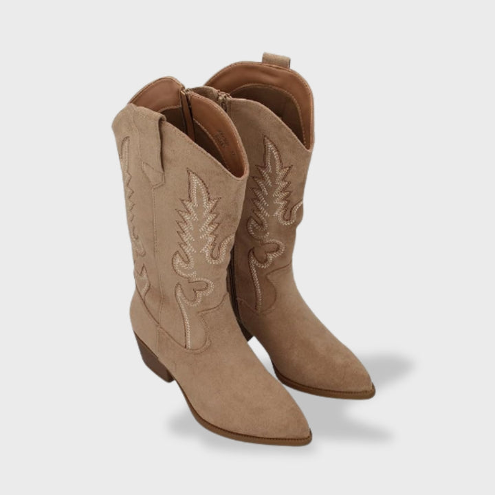 Sofía™ | Botas cowboy de mujer con bordado y tacón bajo