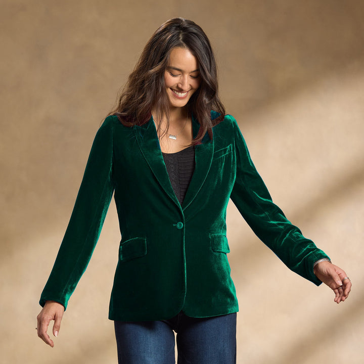 Blazer de terciopelo corte entallado