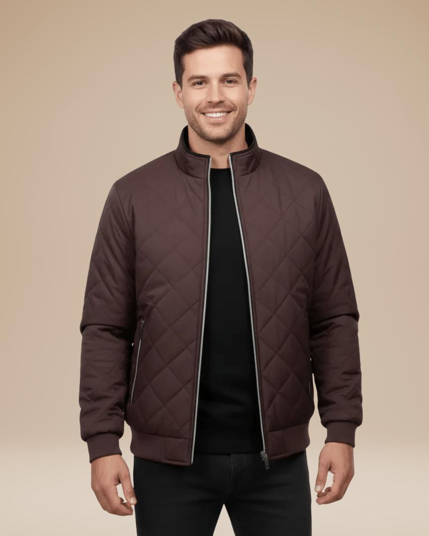 Chaqueta acolchada de rombos hombre