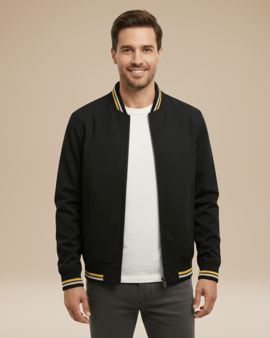 Cazadora bomber urbana con ribetes