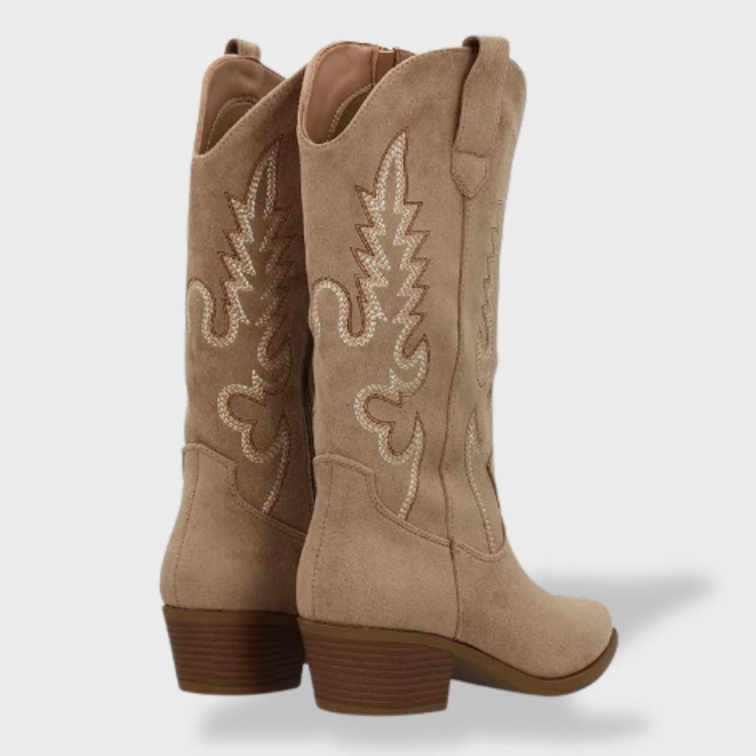 Sofía™ | Botas cowboy de mujer con bordado y tacón bajo