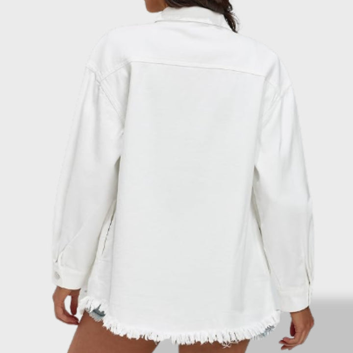 María™ | Chaqueta vaquera oversize para mujer con botones y bolsillos