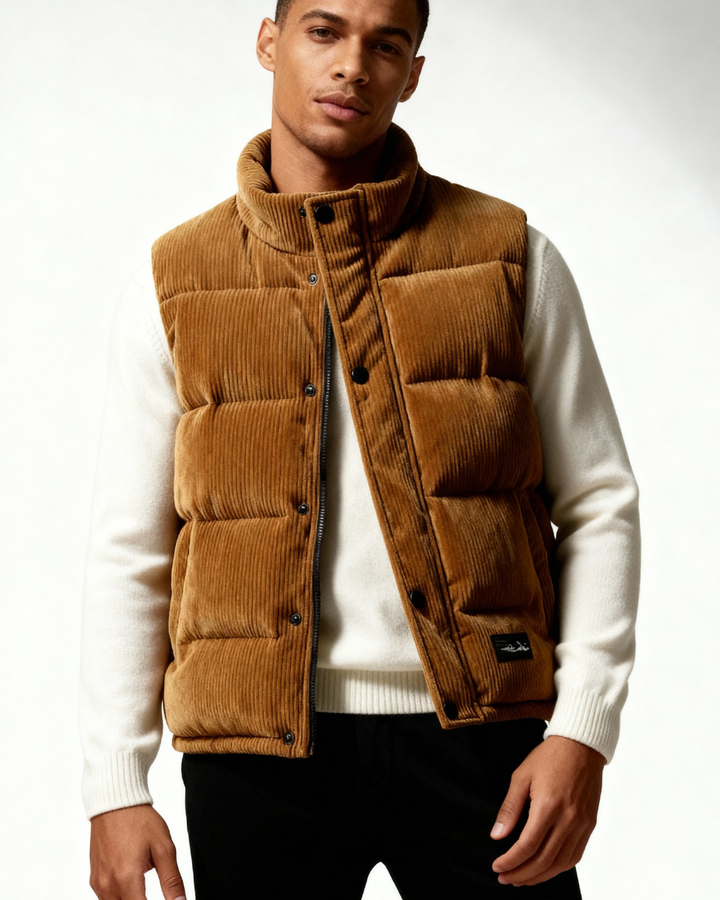 Chaleco Acolchado de Pana Hombre