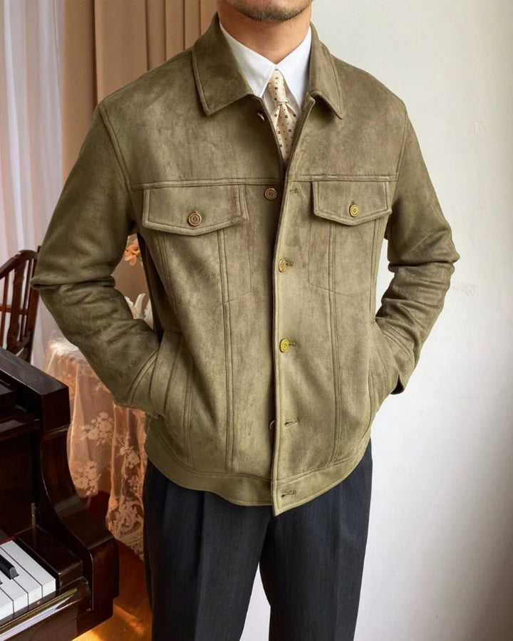 Chaqueta de ante masculina elegante