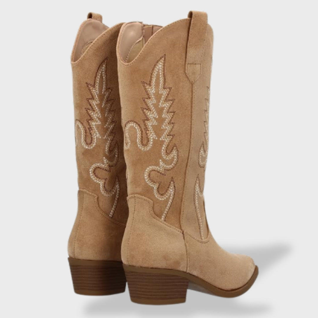 Sofía™ | Botas cowboy de mujer con bordado y tacón bajo