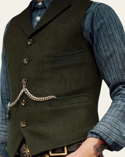 Chaleco de tweed clásico masculino