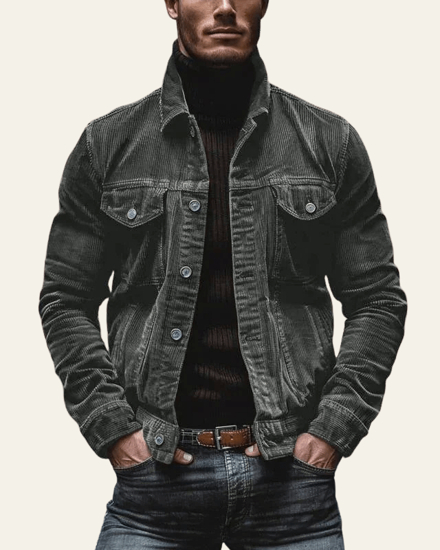 Chaqueta de pana masculina versátil