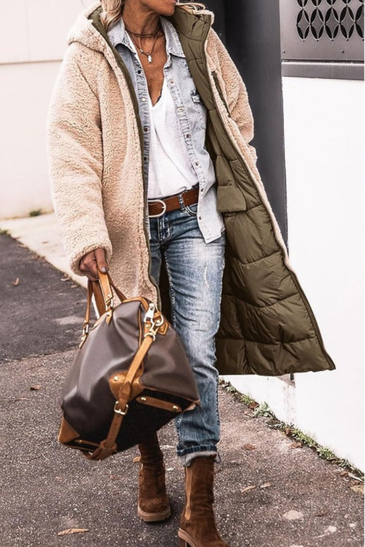Abrigo reversible acolchado de invierno
