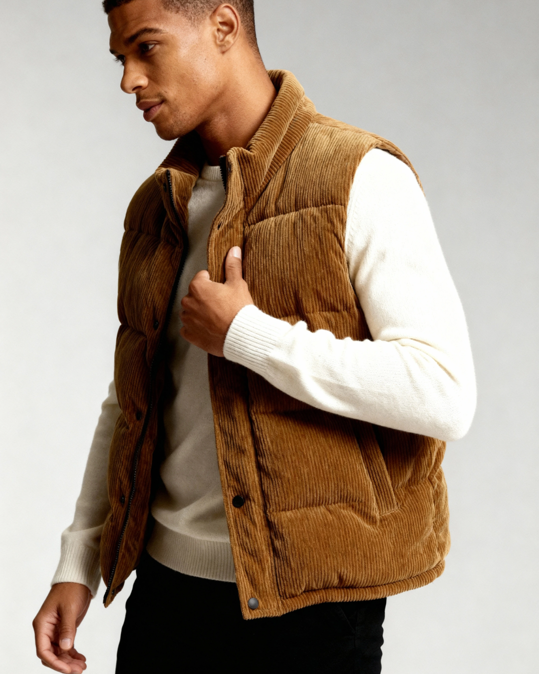 Chaleco Acolchado de Pana Hombre