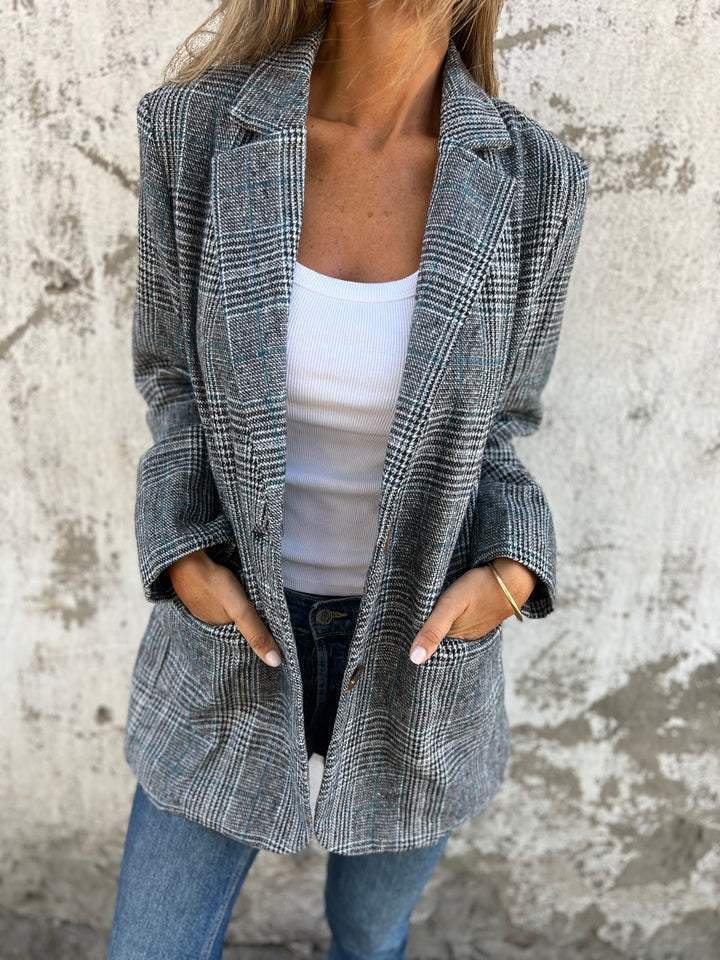 Blazer de Cuadros Corte Clásico