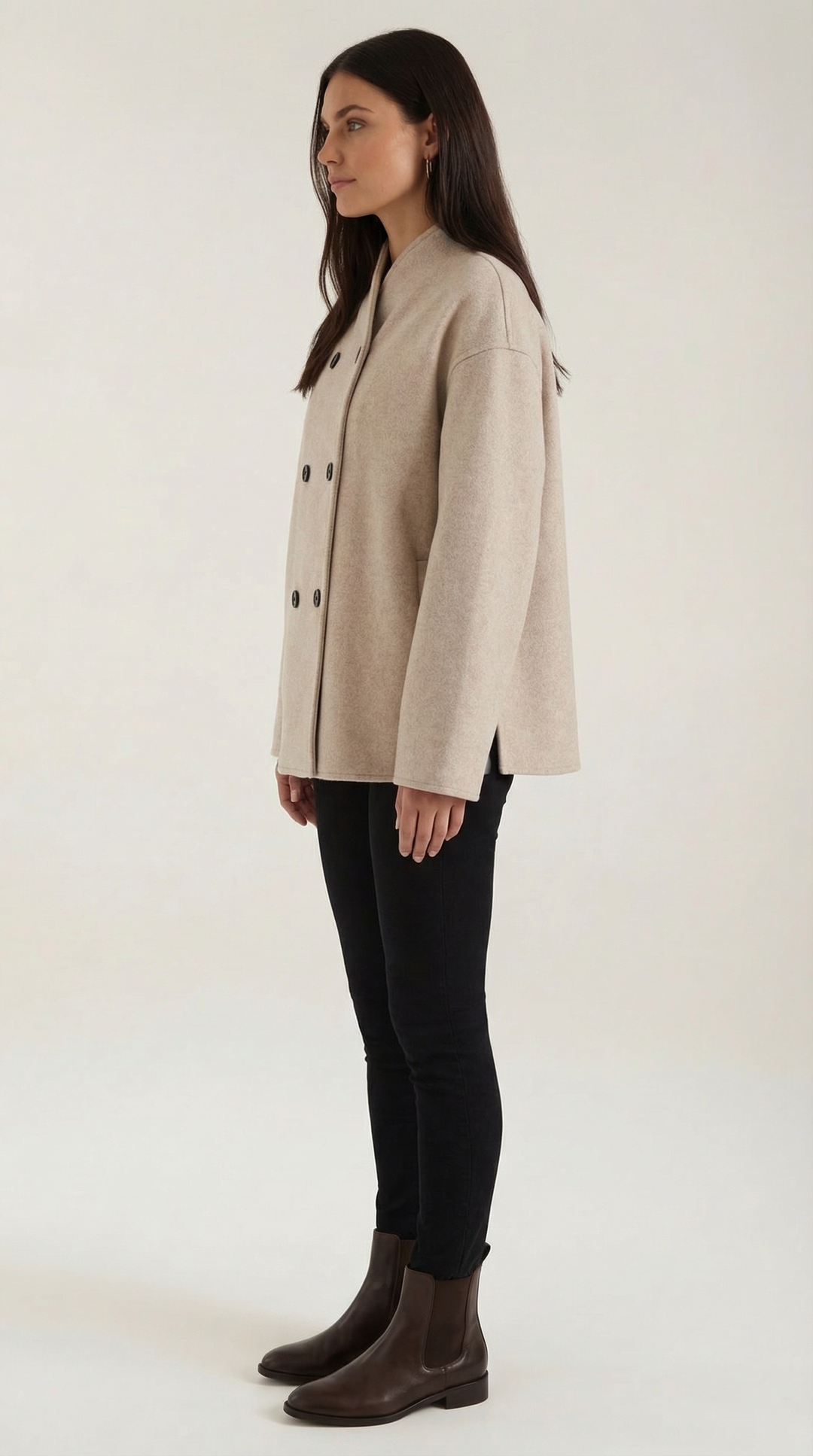 Chaqueta suave oversize de mujer