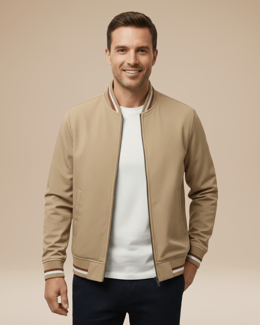 Cazadora bomber urbana con ribetes