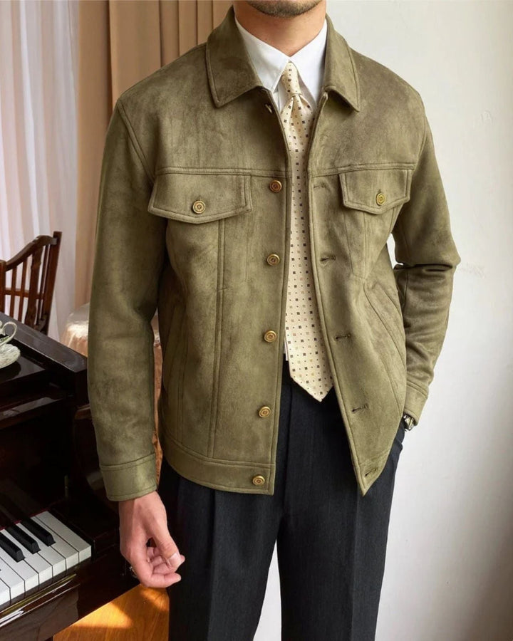 Chaqueta de ante masculina elegante