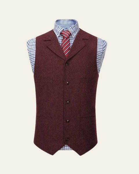 Chaleco de tweed clásico masculino