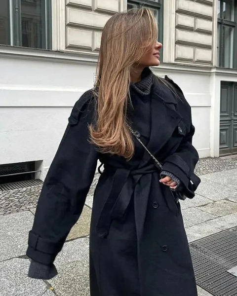 Abrigo de Lana Oversize Elegante