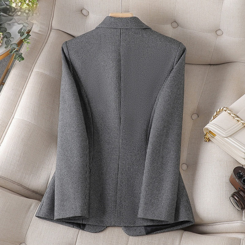 Blazer pied-de-poule estructurado mujer