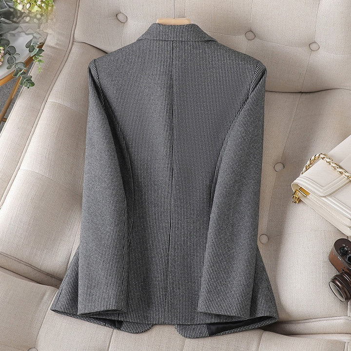 Blazer pied-de-poule estructurado mujer