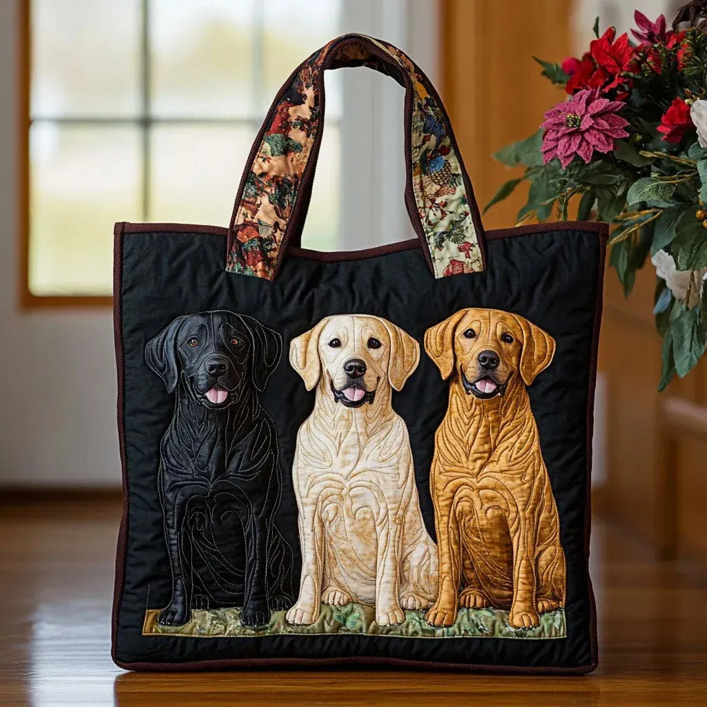 NORA | BOLSO ARTESANAL CON TRES LABRADORES